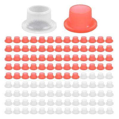 SHIDXIB 100Pcs White Red Water-Saving Silicone Faucet Gaskets Leak Proof Easy Installation Multi-Fixture Compatible