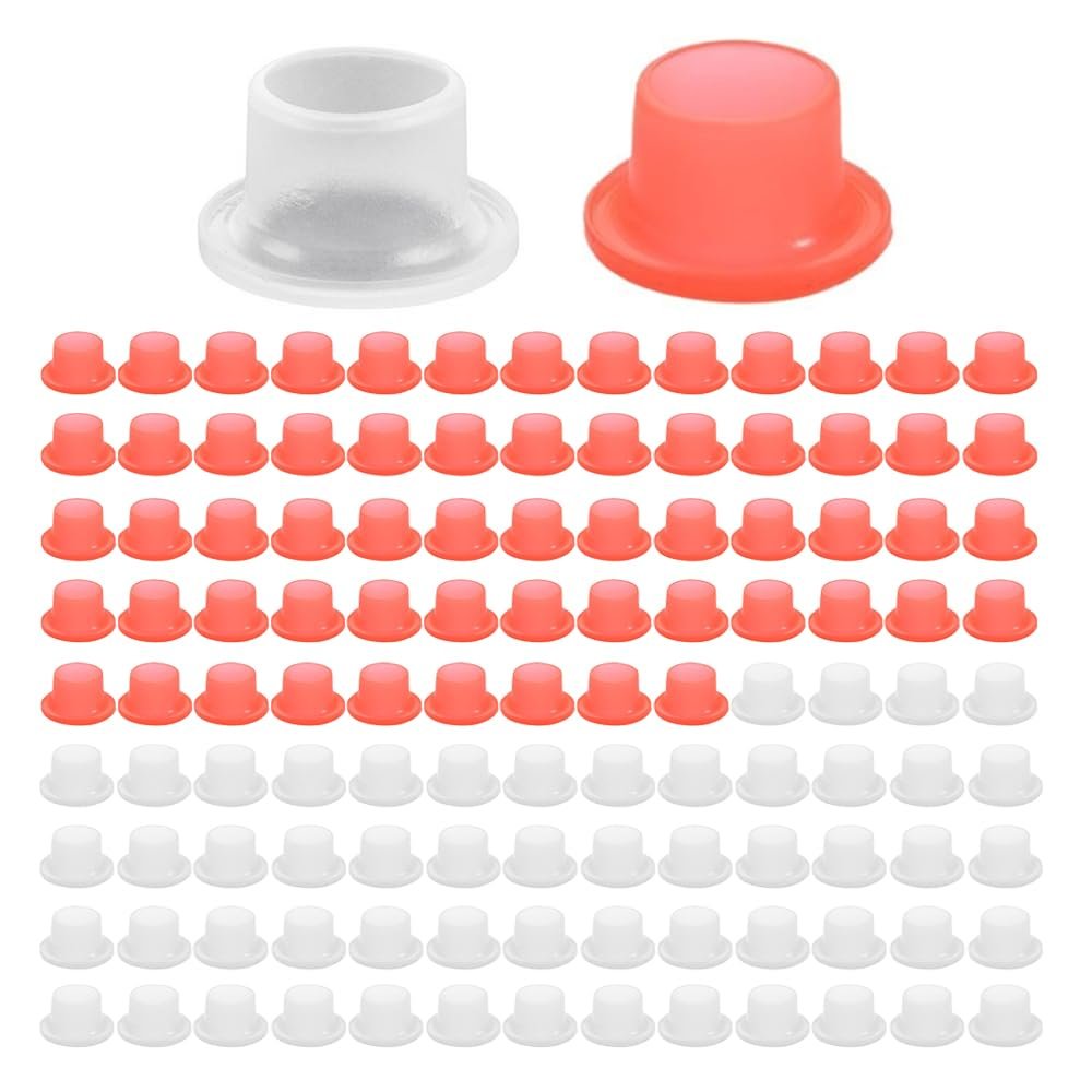 SHIDXIB 100Pcs White Red Water-Saving Silicone Faucet Gaskets Leak Proof Easy Installation Multi-Fixture Compatible