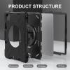 AdirMi Case for iPad Pro 11-inch (M4, 2024, 5th Gen), Military Grade Shockproof Case with [360 Rotating Stand/Hand Strap] [Shoulder Strap] [Pencil Holder],Black view 4
