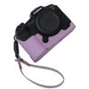 For Canon EOS R5 Camera Case,Handmade Genuine Real Leather Half Camera Case Bag Cover for Canon EOS R5 Camera Bottom Opening Version + Hand Strap (purple) view 1