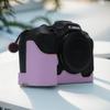 For Canon EOS R5 Camera Case,Handmade Genuine Real Leather Half Camera Case Bag Cover for Canon EOS R5 Camera Bottom Opening Version + Hand Strap (purple) view 2