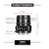 50mm F1.4 Manual Focus Prime Lens for E Mount, MF Large Aperture Standard Fixed Lens for A6000 A6300 A6400 A7C A7MIII A7MIV A7RIII A9 view 4