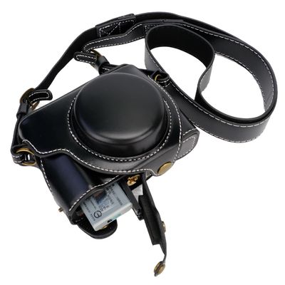 Bowan G7X Mark II, G7X Mark III Camera Case - Vintage PU Leather Camera Case for Sony G7X Mark II, G7X Mark III DSLR Camera Protective Leather Camera Case Bag with Camera Shoulder Strap (black)