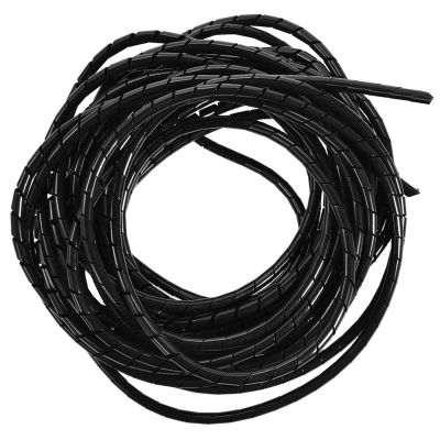 10M Spiral Cable Wrap Black Wire Management, Tidy Organize, Hide Binding for PC TV Home Office