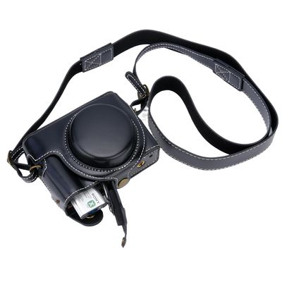 Bowan ZV1 Camera Case - Vintage PU Leather Case for Sony ZV1 DSLR Camera with Shoulder Strap (Black)