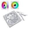 140mm ARGB PWM Chassis Fan, Addressable RGB Cooling Fan 5V 3PIN Connector, 650-1850RPM Speed, PWM Fan for CPU Cooler for Radiator PC Chassis, Quiet & Stable Cooling (Regular White) view 1