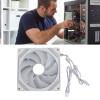 140mm ARGB PWM Chassis Fan, Addressable RGB Cooling Fan 5V 3PIN Connector, 650-1850RPM Speed, PWM Fan for CPU Cooler for Radiator PC Chassis, Quiet & Stable Cooling (Regular White) view 2