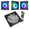 140mm ARGB PWM Chassis Fan, Addressable RGB Cooling Fan 5V 3PIN Connector, 650-1850RPM Speed, PWM Fan for CPU Cooler for Radiator PC Chassis, Quiet & Stable Cooling (Regular Black) view 1