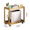 ZHFytsh-0668 CPU Stand Desktop PC Tower Stand with Storage, 2-tier Rolling PC Case Holder, Bamboo CPU Stand Holder with Caster Wheels Under Desk for Home Office PC Tower Stand(Color:B) view 2