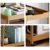 ZHFytsh-0668 CPU Stand Desktop PC Tower Stand with Storage, 2-tier Rolling PC Case Holder, Bamboo CPU Stand Holder with Caster Wheels Under Desk for Home Office PC Tower Stand(Color:B) view 3