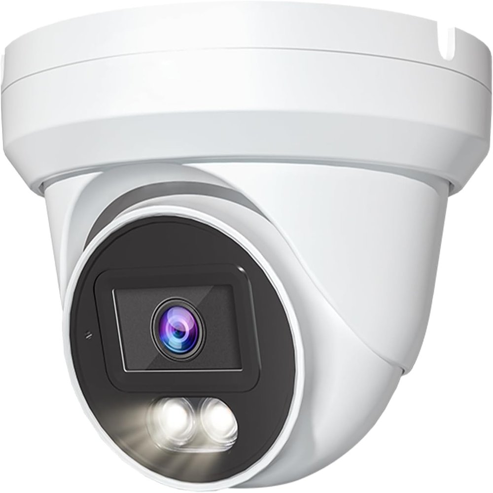 Marquis 4MP PoE IP Turret Dome Camera with Audio, IP Security Camera Outdoor Rated, Waterproof IP66, 108 Wide Angle 2.8mm Lens NDAA Compliant (Color Night)