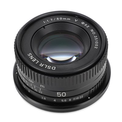 50mm F1.7 Full Frame Large Aperture Manual Focus Lens Compatible with Mount DSLR Cameras Multi Layer Coatings Optical Glass Portrait Lens