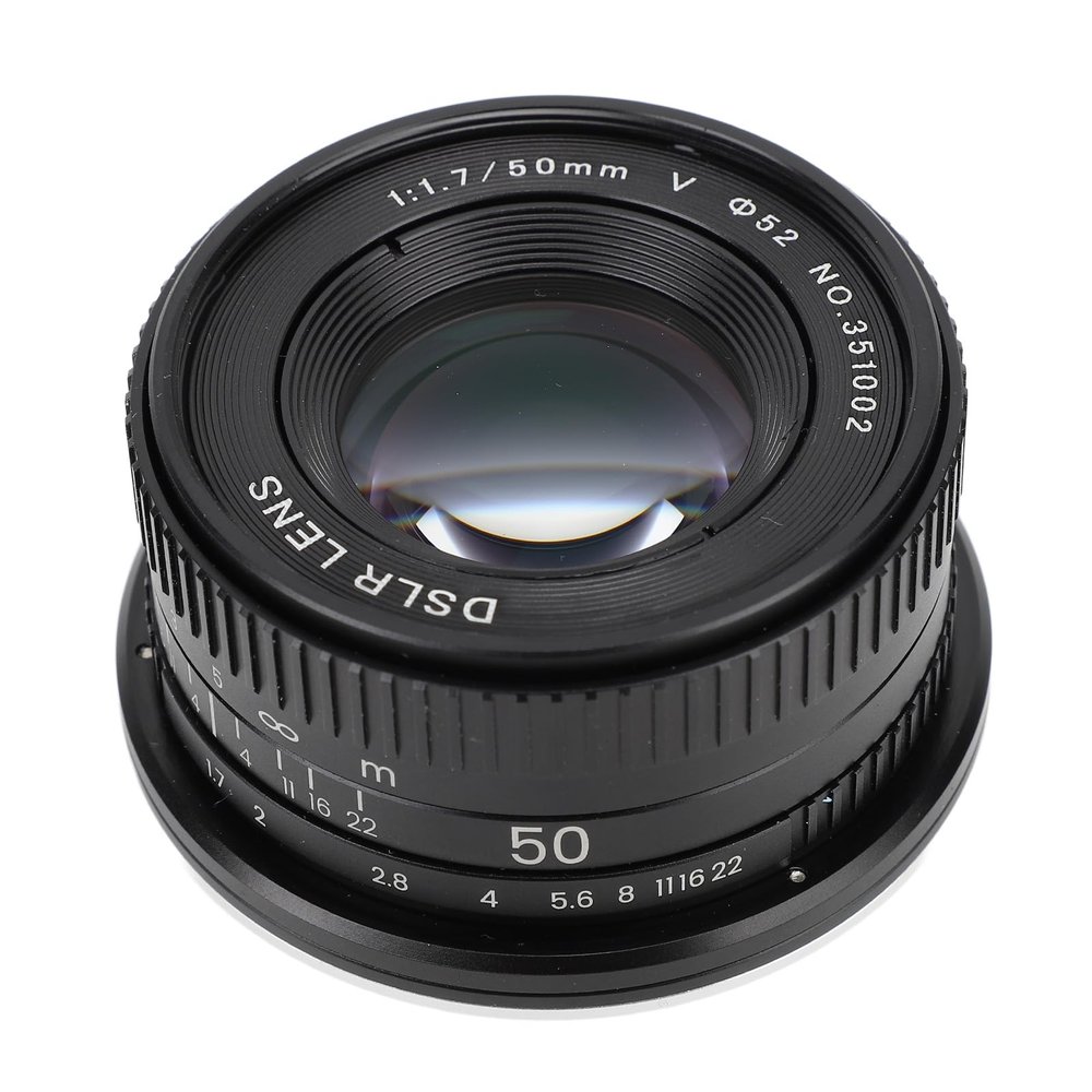 50mm F1.7 Full Frame Large Aperture Manual Focus Lens Compatible with Mount DSLR Cameras Multi Layer Coatings Optical Glass Portrait Lens