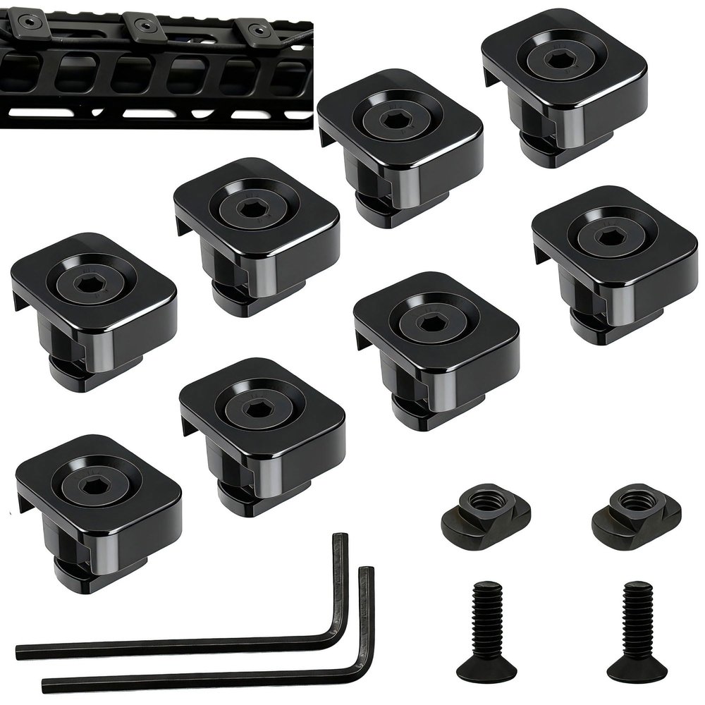 Ficero Metal Pressure Switch Cable Guides for M-LOK System, Flashlight Laser Wire Management Clips (8 Pack)