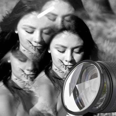 55/58/62/67/72/77/82mm Camera Filter Kaleidoscope Special Effects Photography Accessories DSLR Lens Prism(With 82 adapter ring,Five-side Prism)