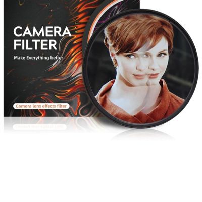 55/58/62/67/72/77/82mm Camera Filter Kaleidoscope Special Effects Photography Accessories DSLR Lens Prism(With 58 adapter ring,Two Prism)