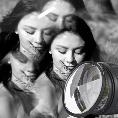 55/58/62/67/72/77/82mm Camera Filter Kaleidoscope Special Effects Photography Accessories DSLR Lens Prism(With 58 adapter ring,Five-side Prism)