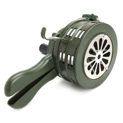 Erbaofd Handheld Air Raid Siren, 110db Hand Loud Crank Operated Home Self Protection Security Alarm Siren Aluminum Alloy Crank Air Raid Emergency Safety