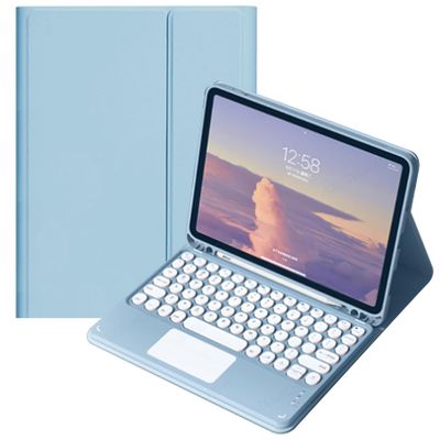 QYiiD Keyboard Case with Touchpad for iPad Pro 13-inch (M4) 2024, Smart Keyboard Folio Cover with Pencil Holder, Multi-Touch Trackpad, Detachable Keyboard for iPad Pro13 inch (2024), Blue