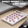 TISHLED Gasket Creamy Mechanical Numpad Programmable Macro Keypad Wireless 2.4G/Bluetooth 5.0/Wired USB-C RGB Backlit Hot Swappable Number Pad Rechargeable Numeric Keyboard Metal Knob for Win/Mac view 3