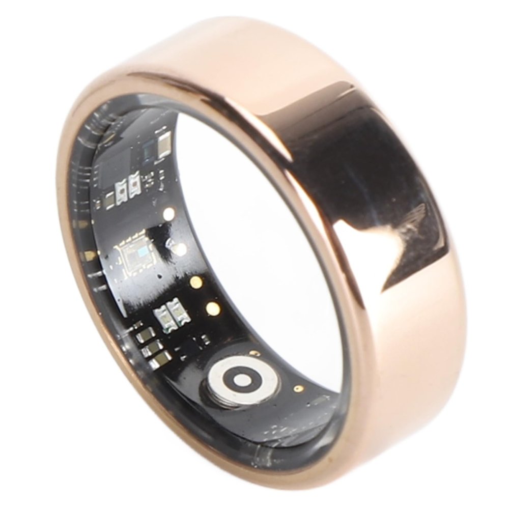 Smart Health Ring, Health BT 5.0 Remote Photography, Sleep Monitoring, IP68 Waterproof, Magnetic Charging, for Men Women Size 10, with QRing App (Rose Gold)
