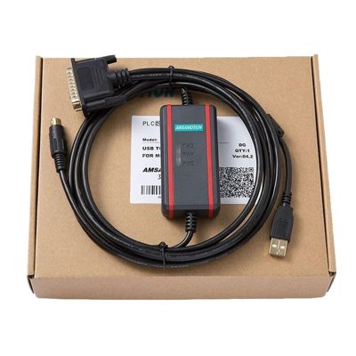 LKKBAD PLC Data Cable FX/A/3U1N Series Communication Cable PLC Programming Cable USB to 25-pin USB-SC09(Size:Online Monitoring)