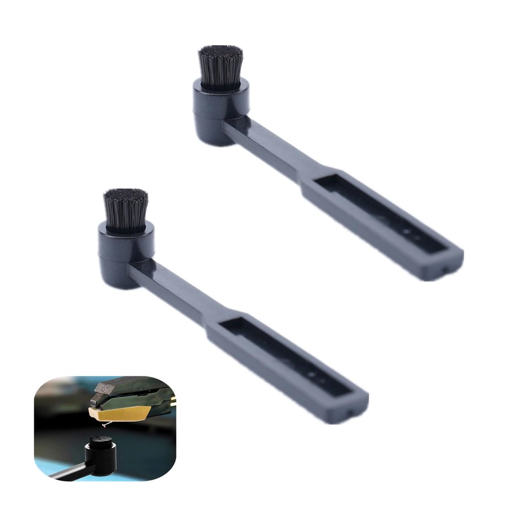 2 PCS Record Player Needle Cleaning Brush Professional Stylus Brush Stylus Cleaning Brush Record Needle Brush for Clean Record Needle Stylus Dirt and Dust(Black)