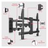 CUFTOBJM Full Motion Retractable LCD Stand TV Wall Mount Tilt-Swivel Wall Mount Bracket Adjustable Mounting Arm Fits Up to 32-70 Inches view 2