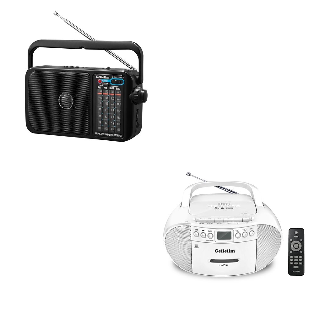 Gelielim Radios Portable AM FM, Gelielim CD and Cassette Player Boombox