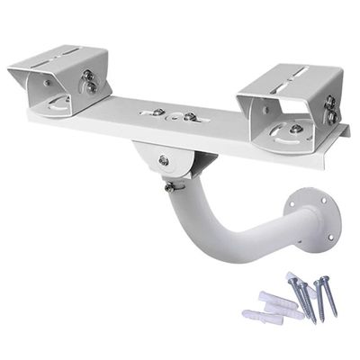 Security Camera Mount Holder Double Surveillance Camera L Type Metal Steel One to 2 Horizontal Cross Bar Dual Camera Mount Bracket Extension Bar Horizontal Arm L Shape Wall Mounting 2 Base Bracket