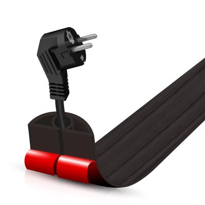 Floor Cord Cover Self Adhesive Cord Hider,3.3FT Cable Management, Extension Strip Protector for Wires, Prevent Cable Trips for Offices, Gyms, Exhibitions Cavity:0.3"(W) x 0.28"(H) Black Wood