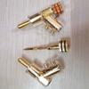 Nuhikap 8 Pcs of Audio Banana Plug Connector Speaker Cable Accessories 45 Degree Locking Screw Welding-Gold view 4