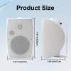 Herdio 6.5 Inch 800W Passive Outdoor Speakers Wired Waterproof 2-Way Wall Mounted Speakers with Bass Suitable for Patio Pool Deck Porch Backyard Indoor Home (2 Pairs, White) view 4