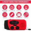 KKnoon Emergency Hand Crank Radio with LED Flashlight for Emergency AM/FM NOAA Portable Weather Radio Dynamo Radio with 2000mAh Power Bank Phone Charger USB Charged & Solar Power for Camping Emergency view 2