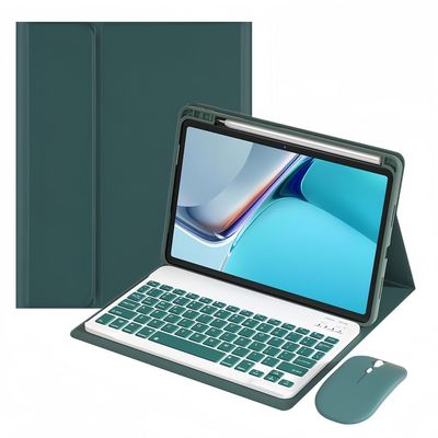 kaidisen Keyboard Case Mouse Compatible with iPad Air 13 inch (M2) 2024 Detachable Cute Color Keyboard Case Support Pencil Charging,Dark Green