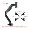CUFTOBJM D200 2-9kg Ergonomic Double Arm Mechanical Spring 17-32 Inch Monitor Screen Desktop Stand Mount Computer Stand Clamp Grommet Hole(Color:with Adaptor) view 2