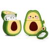 (3Pack) Case for AirPods 2nd/1st Generation with Cleaning kit, XMBYGY Cute Skin Design Silicone Cartoon Charging Case Protective Covers with Keychain for AirPods 1/2 Earbuds (M+A+F) view 3