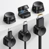 Lamicall Cord Organizer [1s Lock] Spring Cable Holder Clips - 6Pack Desk Cable Management Clips, Phone Charger Cord [Smooth Adjustable], Adhesive Wire Organizer Keeper for Nightstand Wall Car Office view 1