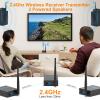 1Mii 3-in-1 2.4Ghz Wireless Audio Transmitter Receiver for 2 Subwoofer/Active Speaker/Power Amplifier, 20ms Low Latency,192kHz/24bit HiFi, 328ft Range, Optical/Coaxial/3.5mm(RCA) Audio Input/Output view 2