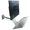 (Arrive Within 7 Days)DirectNine Basics Computer Monitor Bracket,Keyboard and Mouse Integrated Foldable Tray, Industrial Equipment Wall Mounting Bracket,Customizable (BYB03(1arm 70wall Panel 450tray Folding)), Silver view 1