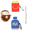 (3Pack) Case for AirPods 2nd/1st Generation with Cleaning kit, XMBYGY Cute Skin Design Silicone Cartoon Charging Case Protective Covers with Keychain for AirPods 1/2 Earbuds (D+F+M) view 1