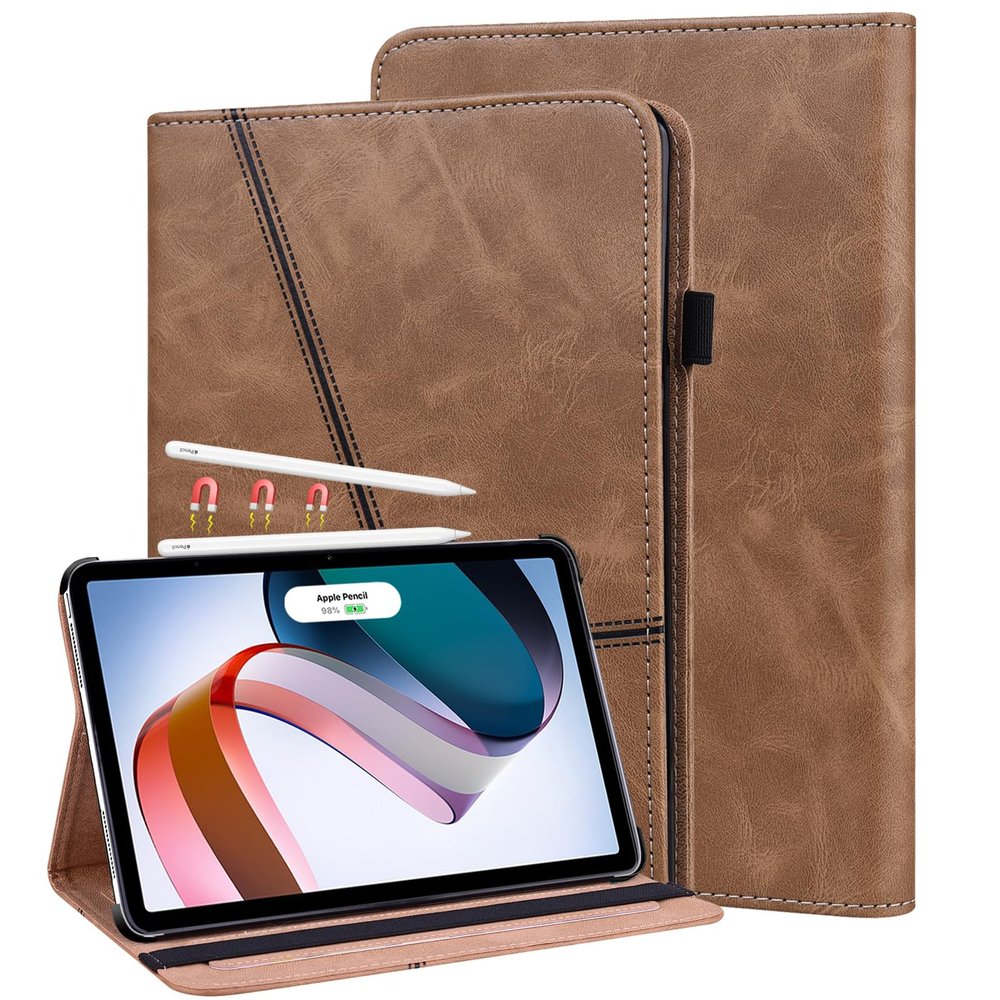 ALILANG for iPad Air 13 inch Case 2025/2024 (M3/M2) with Auto Wake/Sleep,PU Leather Cover for iPad Air Case 13 Inch,Supports Pencil Pro and Pencil (USB-C) -Brown