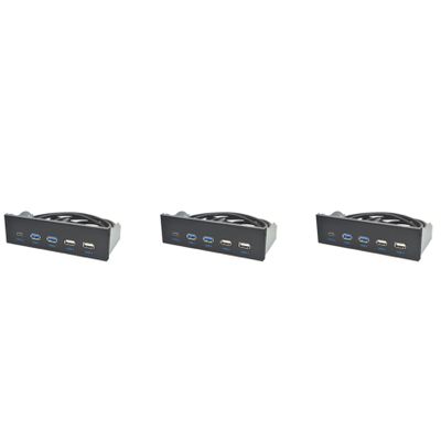 Viodmss 3pcs 5.25 Inch Usb3.1 Gen2 Front Panel USB Hub 2 Ports Usb3.0+2 Ports Usb2.0+1 Port Type-C with Type-E Connector