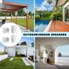 Herdio 6.5 Inch 800W Outdoor Bluetooth Speakers Wired Waterproof with Multifunctional Amplifier, Wall Mount Speakers for Patio Home Poolside Deck Backyard(2 Pairs,White) view 3