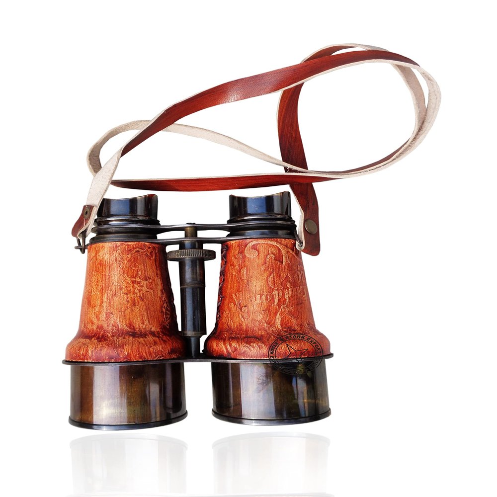 Antique Brass Binoculars Telescope Marine Handheld Spyglass Telescope Binoculars 6 Inch Vintage Style Best for Gift (KOMW)