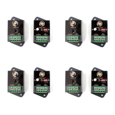 Viodmss 4X Single-Channel Active Video Balun for CCTV HD-TVI CVI AHD Active HD Video Transceiver