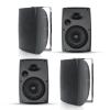 Herdio 6.5 Inch 800W Passive Outdoor Speakers Wired Waterproof 2-Way Wall Mounted Speakers with Bass Suitable for Patio Pool Deck Porch Backyard Indoor Home (2 Pairs, Black) view 1