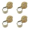 Viodmss 4pcs 10x Magnifying Magnifier Glass Jewellers Eye Foldable Jewelry Loop Loupe(Golden) view 1