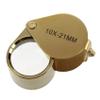 Viodmss 4pcs 10x Magnifying Magnifier Glass Jewellers Eye Foldable Jewelry Loop Loupe(Golden) view 3