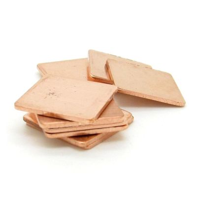 10pcs 15x15x0.1mm DIY Copper Heat Sink Thermal Pad, Laptop CPU VGA Chip RAM Cooler